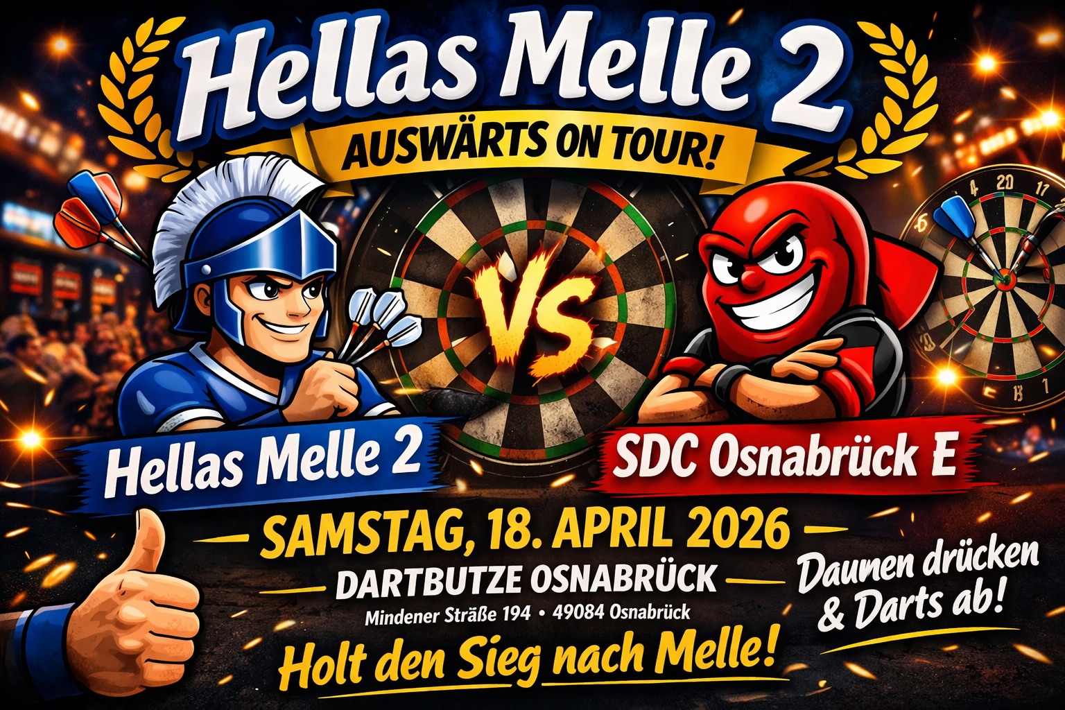 Hellas Melle 2 auswärts in Osnabrück unterwegs